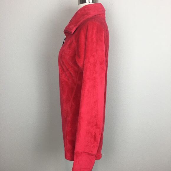 Obermeyer Red Fuzzy Long Sleeve  quarter Zip Small - Picture 2 of 5